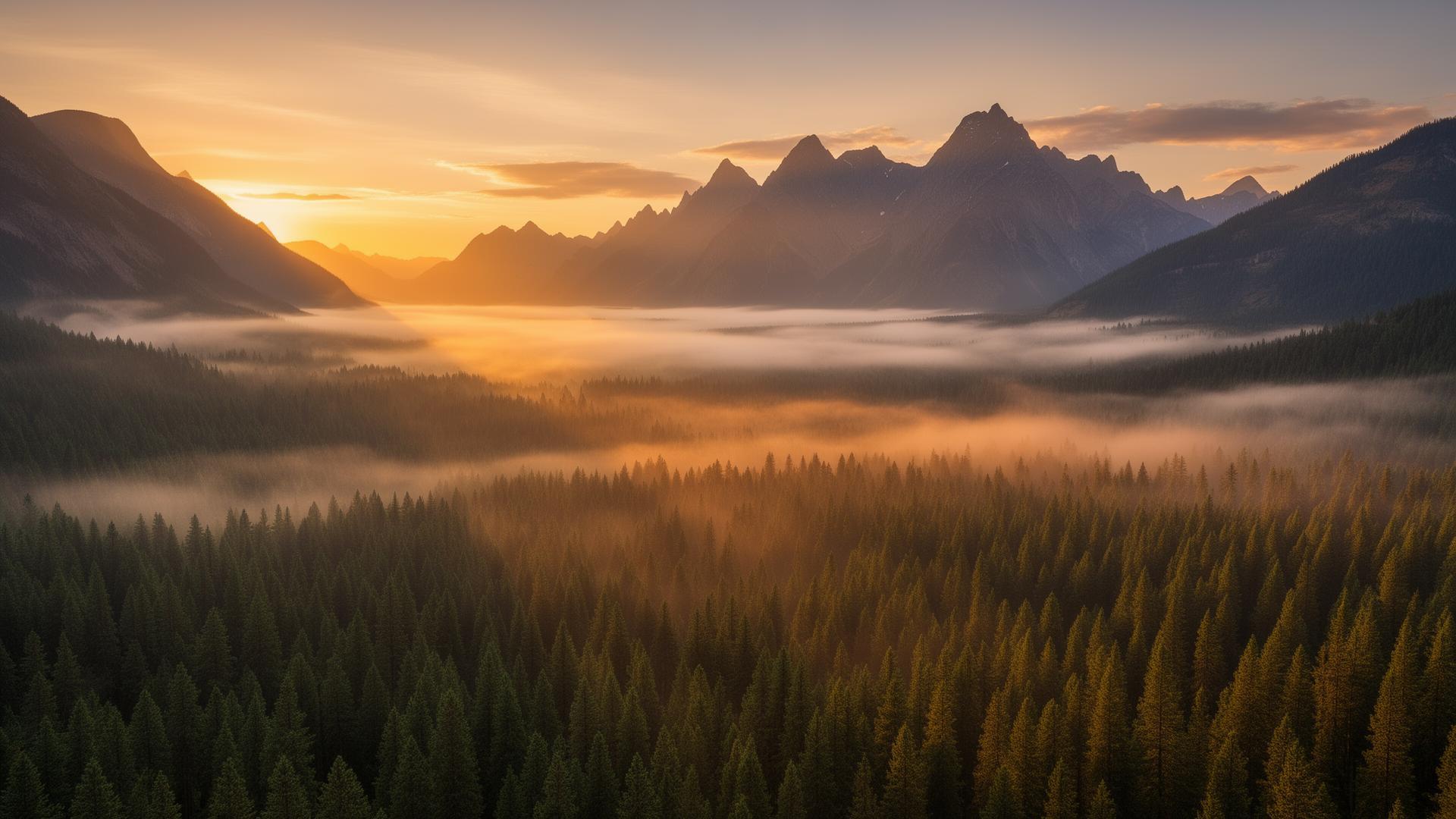 Hunting landscape at golden hour