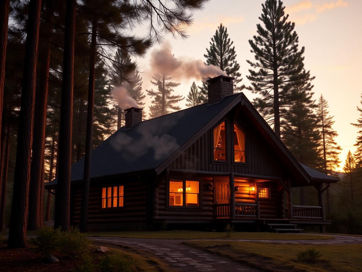 A guide's lodge at golden hour